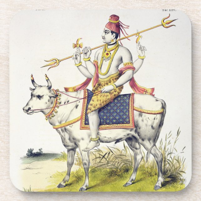 Posavasos Ishana o Shiva, grabado por C. de Motte (1785-183 (Frente)