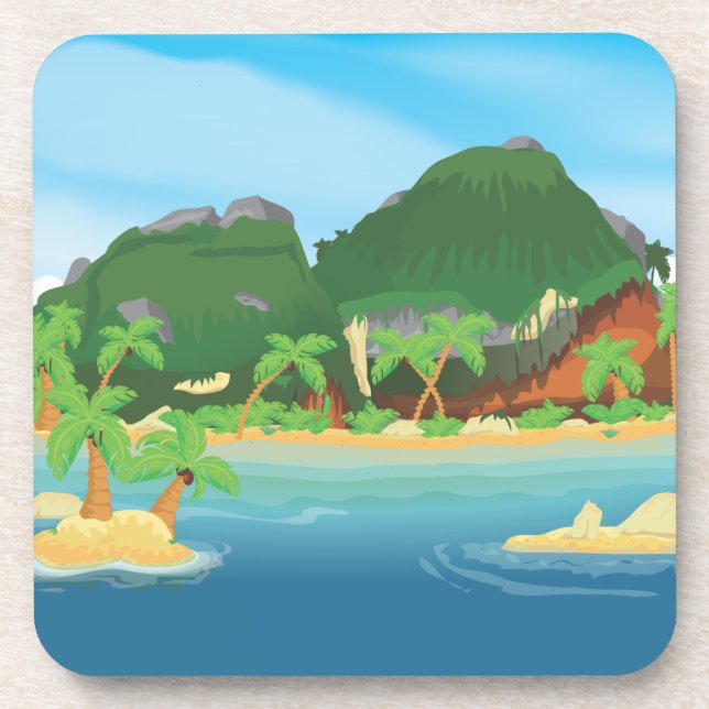 Posavasos Isla del Tesoro Tropical (Frente)