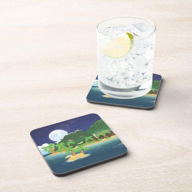 Posavasos Isla del Tesoro Tropical (Lado Derecho)