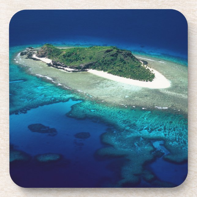 Posavasos Isla Eori, Islas Mamanuca, Fiji - aérea (Frente)