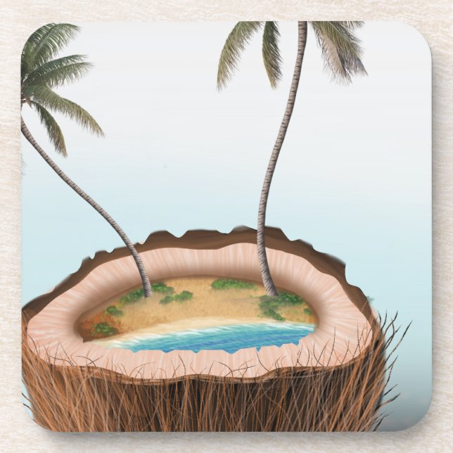 Posavasos Island Vibes Coconut Coaster (Frente)