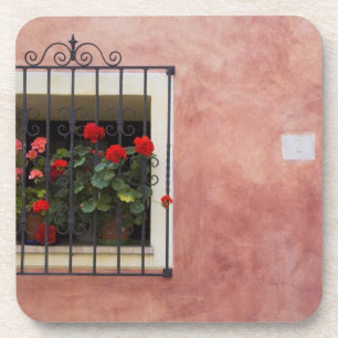 Posavasos Italia, Asciano, cajas de ventana con primavera fr