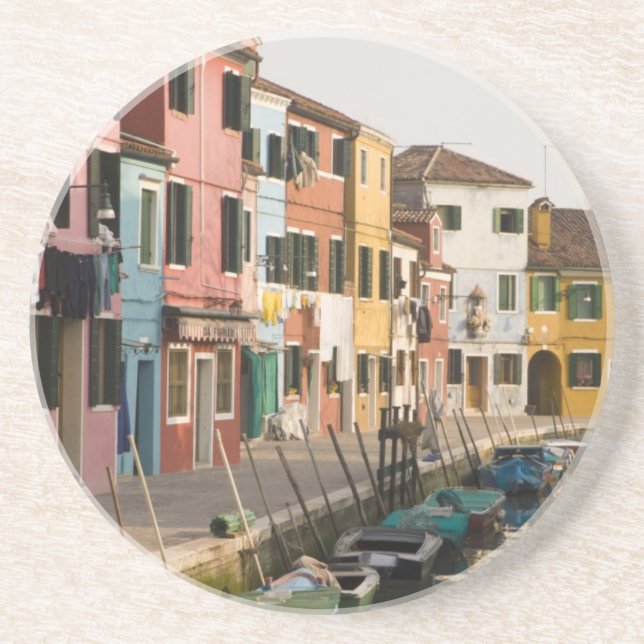 Posavasos Italia, Burano. Coloridas casas de la línea a (Frente)