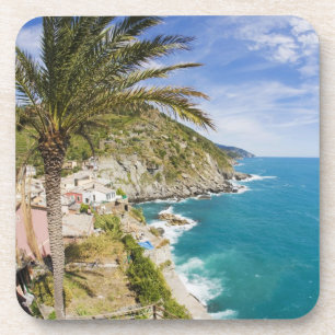 Posavasos Italia, Cinque Terre, Vernazza, Ciudad en la Lader