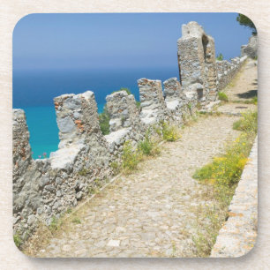 Posavasos Italia, Sicilia, Cefalu, Cliffside Walkway, La