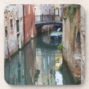 Posavasos Italia, Venecia, reflejos y pequeño puente de