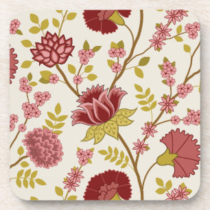 Posavasos Jacobo Floral Lg Pattern Rojos Rosa Crema De Oro