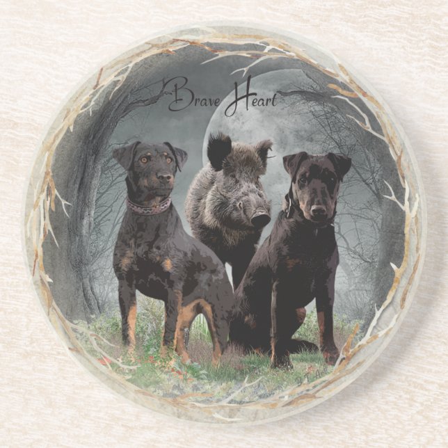 Posavasos Jagdterrier, corazón valiente (Frente)