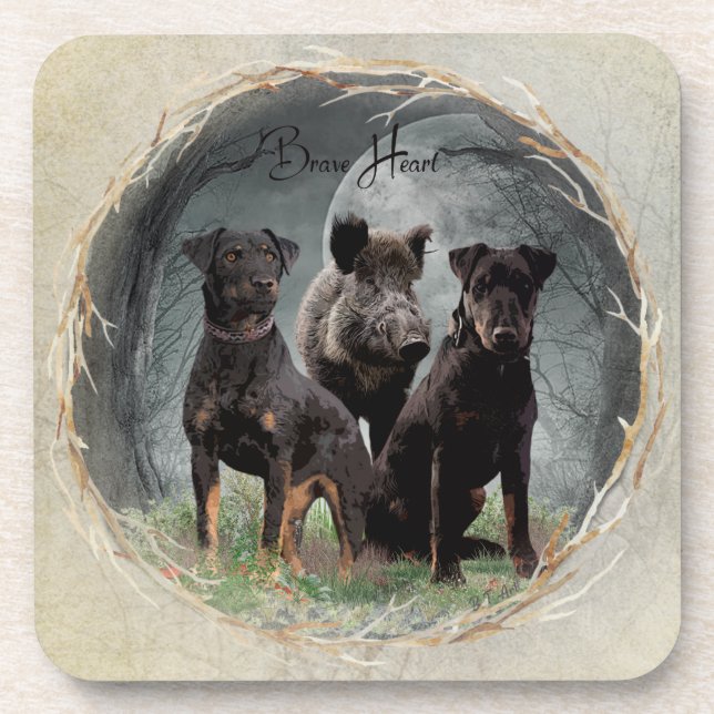 Posavasos Jagdterrier, valiente poster de tapicería cardíaca (Frente)