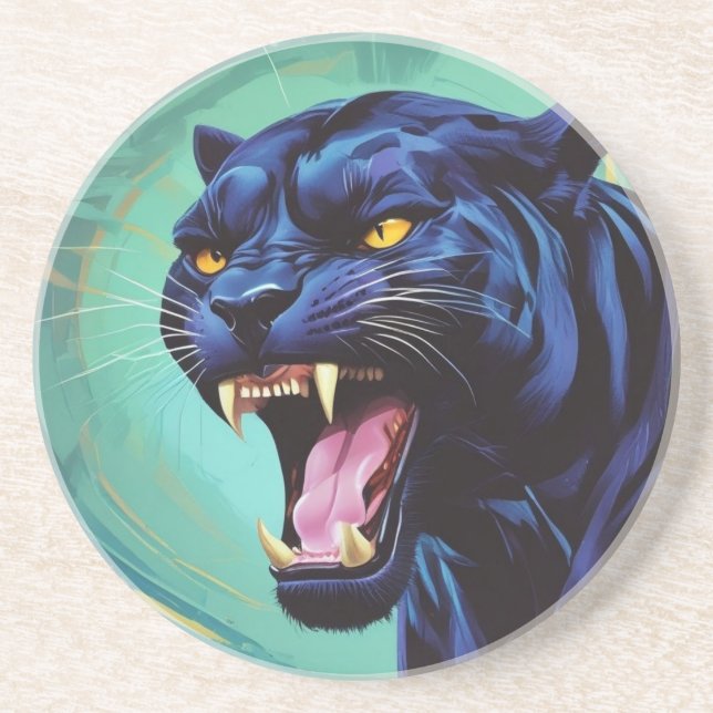 Posavasos Jaguar - Pantera negra (Frente)