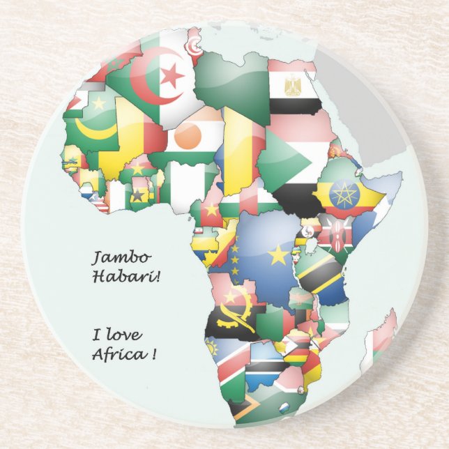 Posavasos ¡Jambo Habari África! Amo África (Frente)
