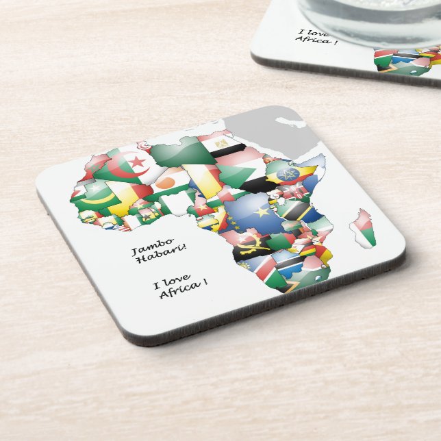 Posavasos ¡Jambo Habari África! Amo África (Lado Izquierdo)