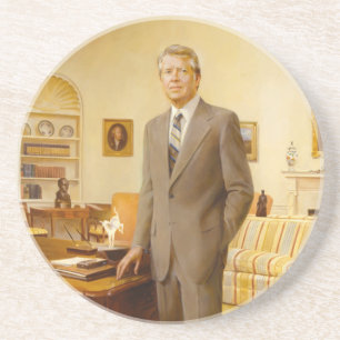 Posavasos James Earl Carter pintó retrato del presidente de