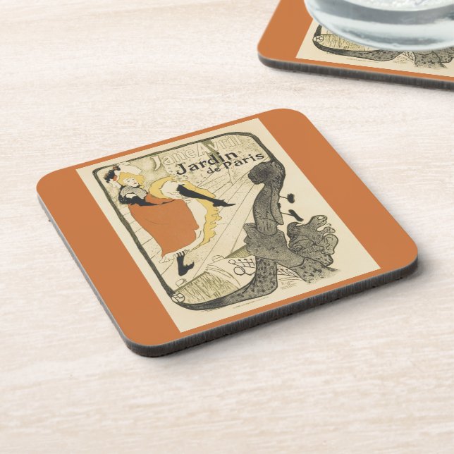 Posavasos Jane Avril, bailarina de Art Nouveau, de Toulouse  (Lado Izquierdo)