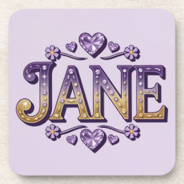 Posavasos Jane Purple Gold Coaster Set