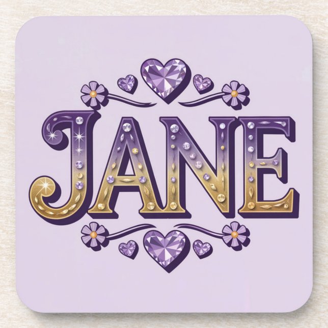 Posavasos Jane Purple Gold Coaster Set (Frente)