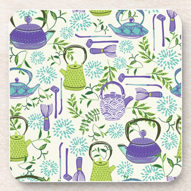 Posavasos Japanese Green Teapot Design (Frente)