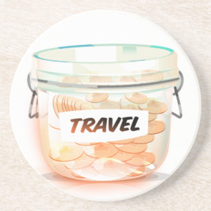 Posavasos Jar de viaje de dinero de vidrio