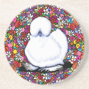 Posavasos Jardín Alegre de Gallina Silkie