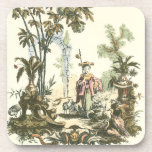 Posavasos Jardín asiático con mujeres y animales<br><div class="desc">Un bonito jardín de estilo asiático con varios animales y vigilado por una mujer atenta. La escena evoca los pensamientos del Jardín del Edén,  con una serpiente deslizándose en primer plano. ¡Un regalo perfecto para la persona de su vida que viaja bien por el mundo!</div>