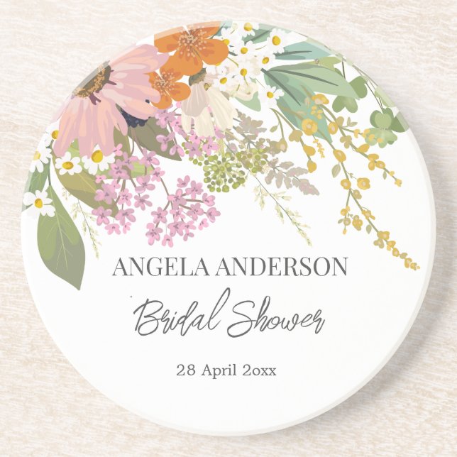 Posavasos Jardín de flores de primavera para despedida de so (Frente)