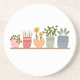 Posavasos Jardín de flores en macetas caprichosas para amant