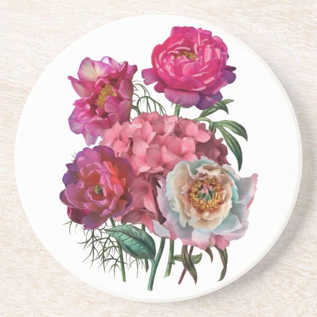 Posavasos Jardín de flores románticas (Frente)