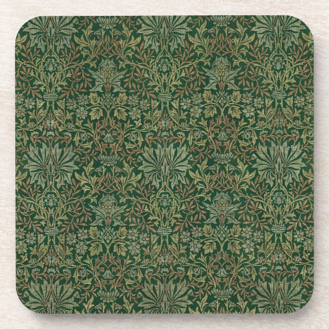 Posavasos Jardín de flores William Morris - Verdes (Frente)