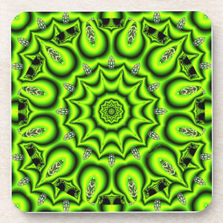 Posavasos Jardín de la primavera, verde lima abstracta