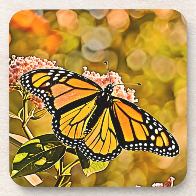 Posavasos Jardín de Mariposas Monarca Arte (Frente)