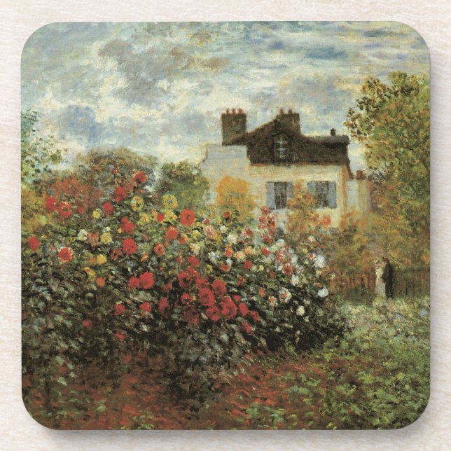 Posavasos Jardín de Monet en Argenteuil por Claude Monet (Frente)