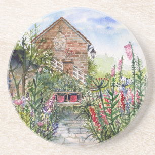 Posavasos Jardín inglés de flores silvestres de verano en Yo