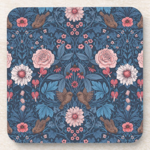 Posavasos Jardín salvaje en azul