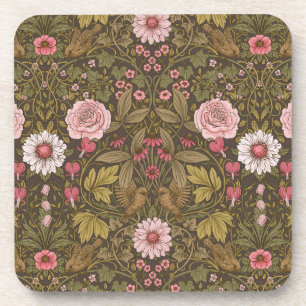 Posavasos Jardín salvaje sobre café marrón