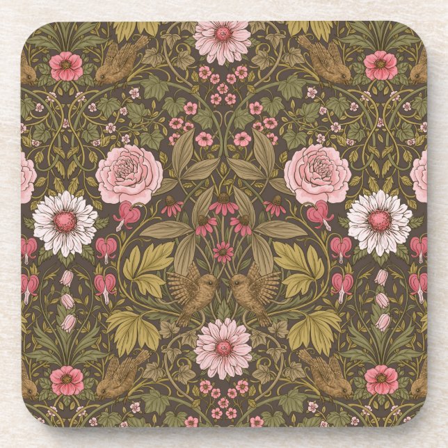 Posavasos Jardín salvaje sobre café marrón (Frente)