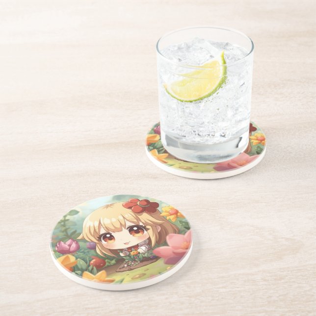 Posavasos Jardinería Chibi Adorable (Lado)