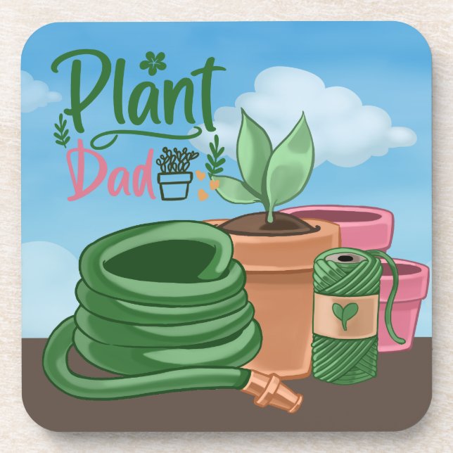 Posavasos Jardines de papá Padre Atrapadora de plástico dura (Frente)