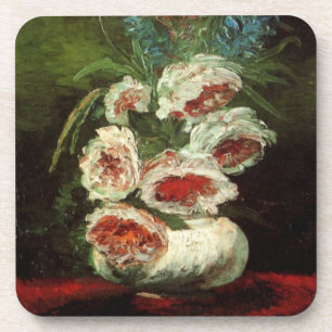 Posavasos Jarrón con peonías por Vincent van Gogh