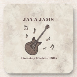 Posavasos Java Jams-Brewing Rockin' Riffs-Café-Guitarra-