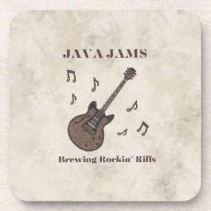 Posavasos Java Jams-Brewing Rockin' Riffs-Café-Guitarra-