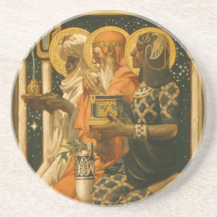 Posavasos JC Leyendecker Tres Reyes Magos Navidad Vintage