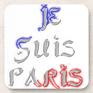 Posavasos Je Suis Paris I Love Paris Texto Art Imprimir
