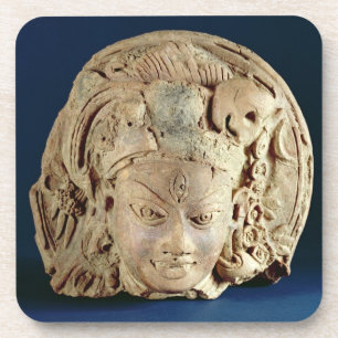 Posavasos Jefe de Ardhanarisvara, Newal, Unnao (terracota)
