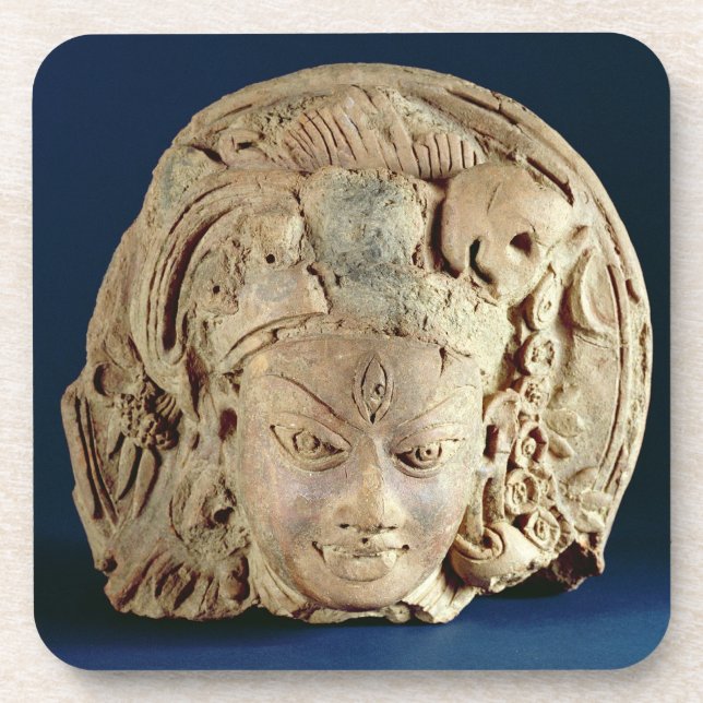 Posavasos Jefe de Ardhanarisvara, Newal, Unnao (terracota) (Frente)
