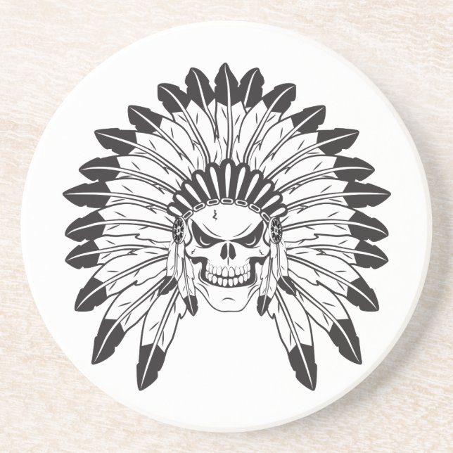 Posavasos Jefe de cráneo indio (Frente)