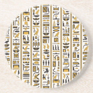 Posavasos Jeroglíficos Egipcios: Amarillo-Negro Sin Marea.