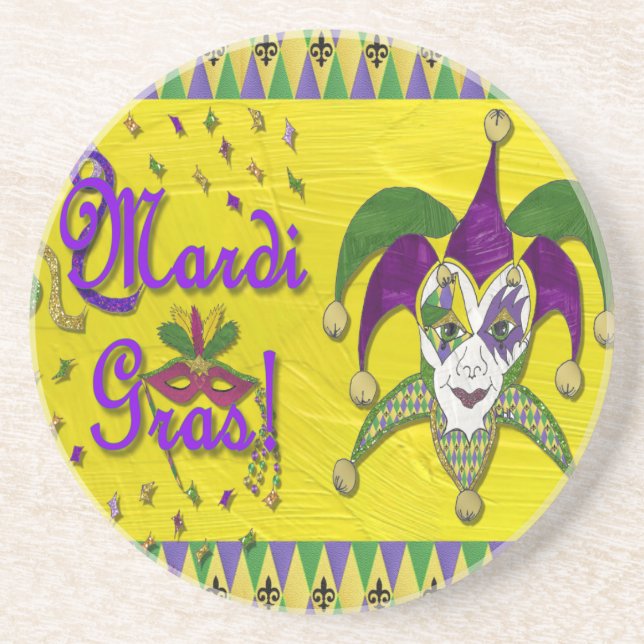 Posavasos Jester Mask Mardi Gras Harlequin (Frente)