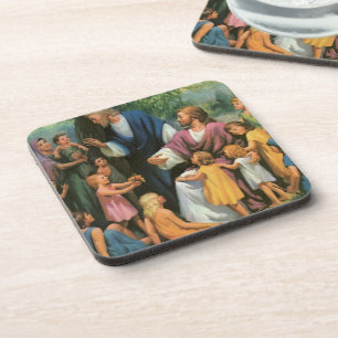 Posavasos Jesucristo bendiciendo a los niños, religión vinta