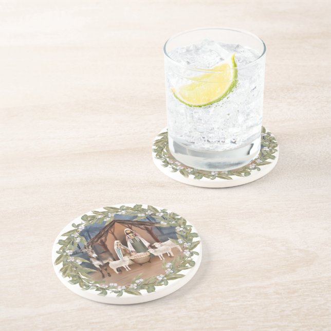 Posavasos Jesús Bebé en la Natividad de los Manglares  (Lado)