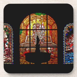 Posavasos jesús de vidrio manchado